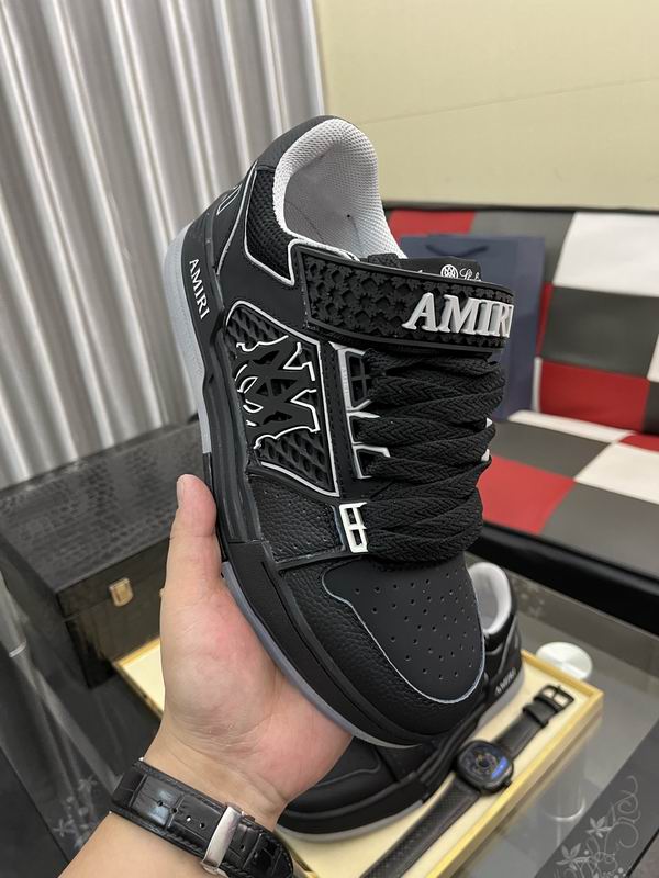 AMIRI Black Monogram Low-Top Sneakers with White Trim