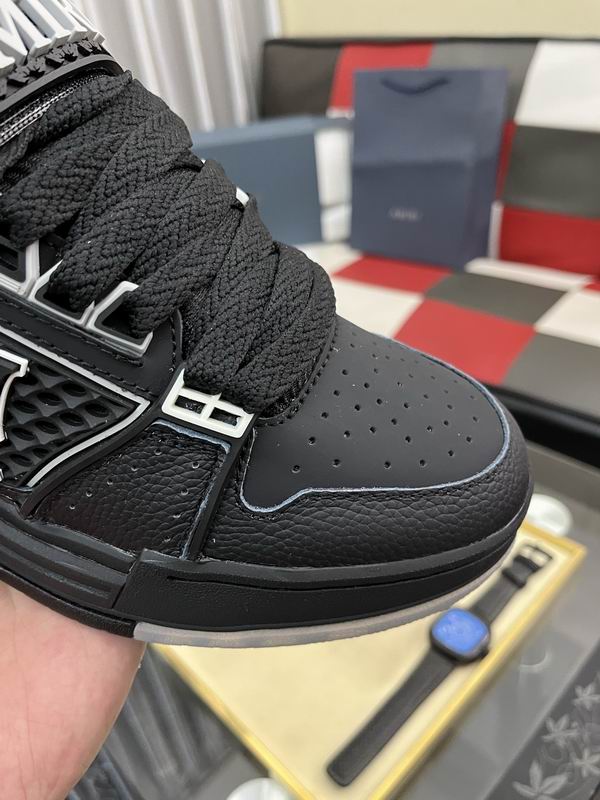 AMIRI Black Monogram Low-Top Sneakers with White Trim