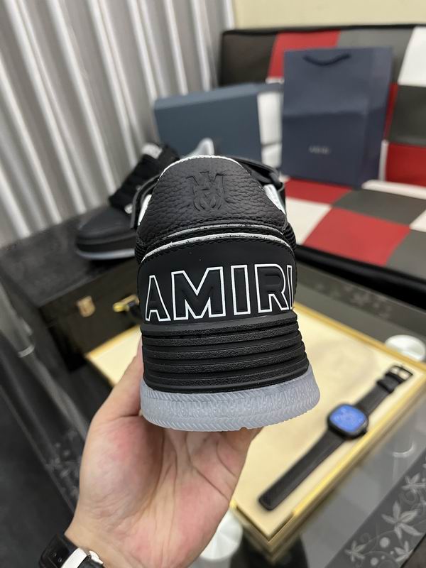 AMIRI Black Monogram Low-Top Sneakers with White Trim