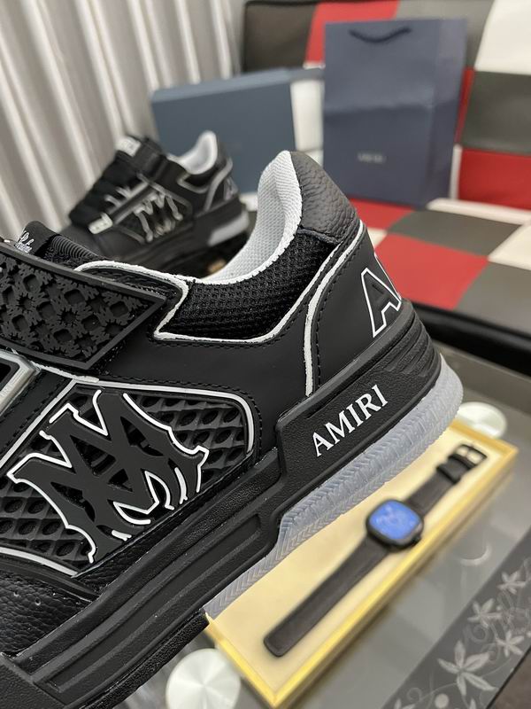 AMIRI Black Monogram Low-Top Sneakers with White Trim