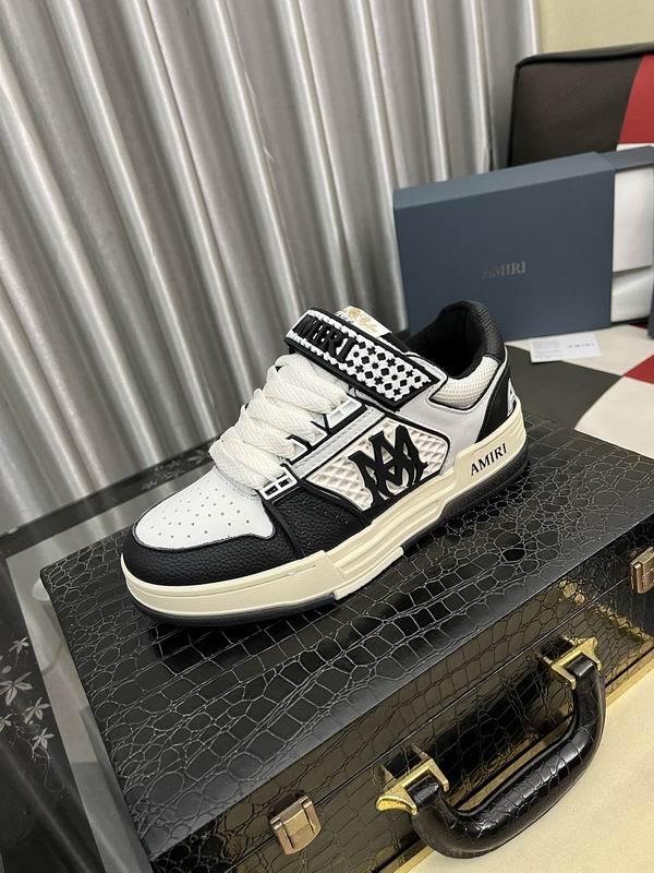 AMIRI Black & White Monogram Sneakers with Cream Sole