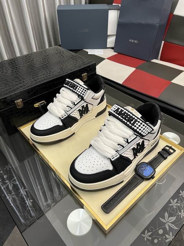 AMIRI Black & White Monogram Sneakers with Cream Sole