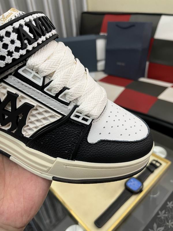AMIRI Black & White Monogram Sneakers with Cream Sole
