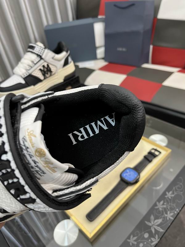AMIRI Black & White Monogram Sneakers with Cream Sole