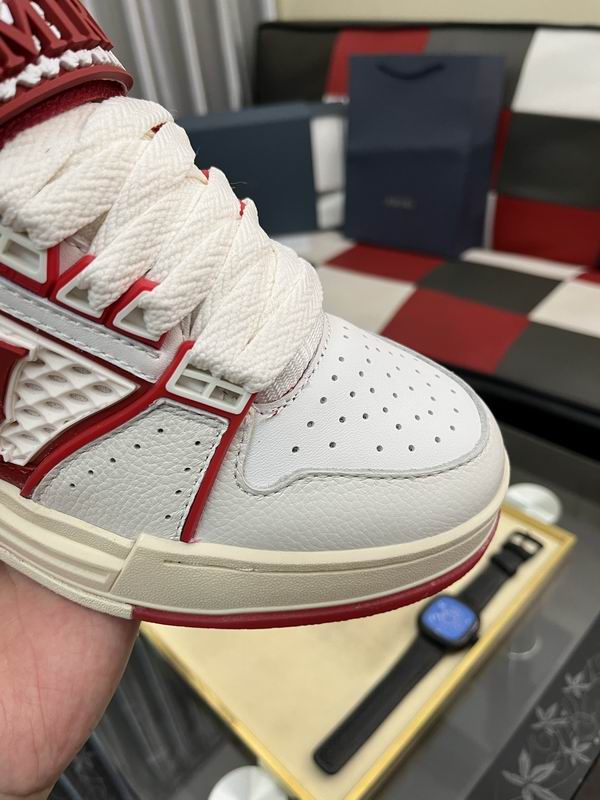 AMIRI White & Red Monogram Sneakers with Cream Sole
