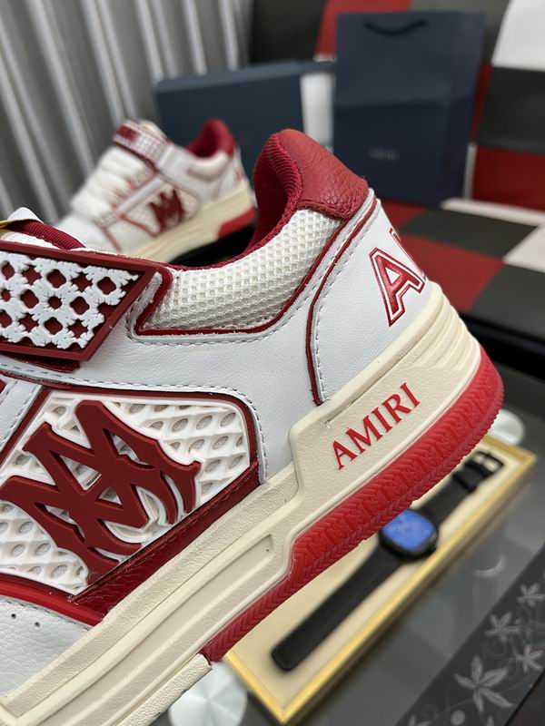 AMIRI White & Red Monogram Sneakers with Cream Sole