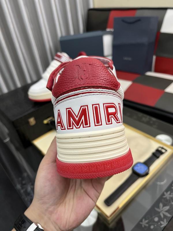 AMIRI White & Red Monogram Sneakers with Cream Sole