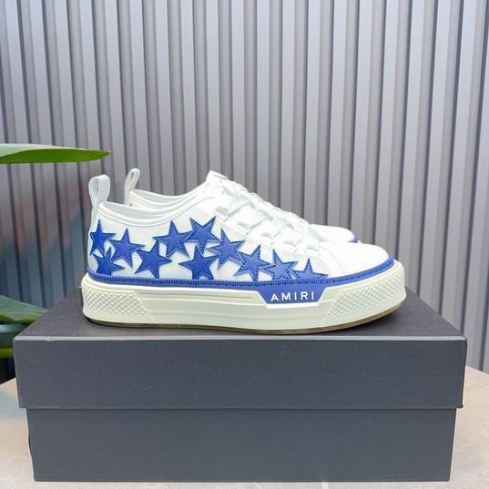 AMIRI White & Blue Star Low-Top Sneakers