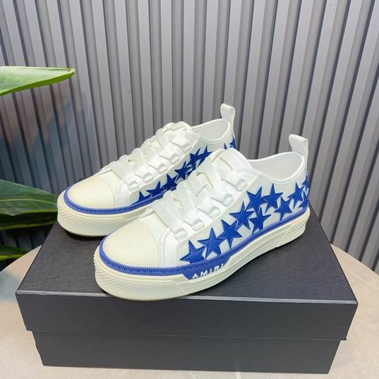 AMIRI White & Blue Star Low-Top Sneakers