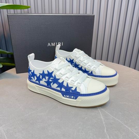 AMIRI White & Blue Star Low-Top Sneakers