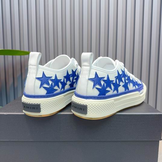 AMIRI White & Blue Star Low-Top Sneakers
