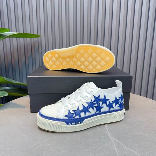 AMIRI White & Blue Star Low-Top Sneakers