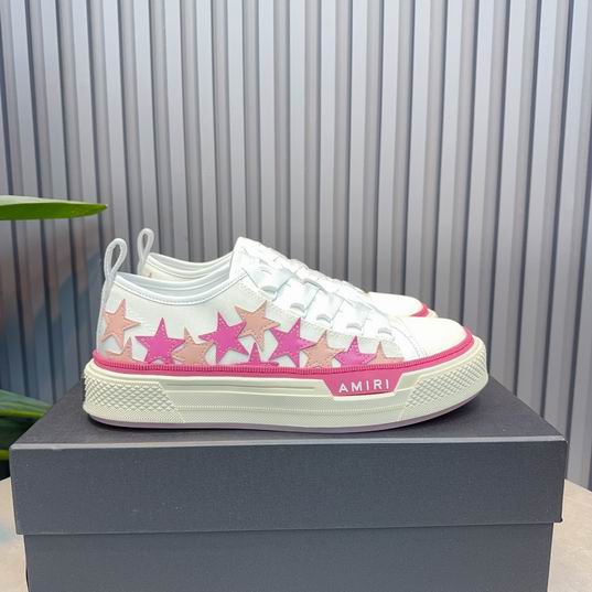 AMIRI White & Pink Star Low-Top Sneakers