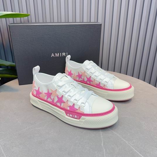 AMIRI White & Pink Star Low-Top Sneakers