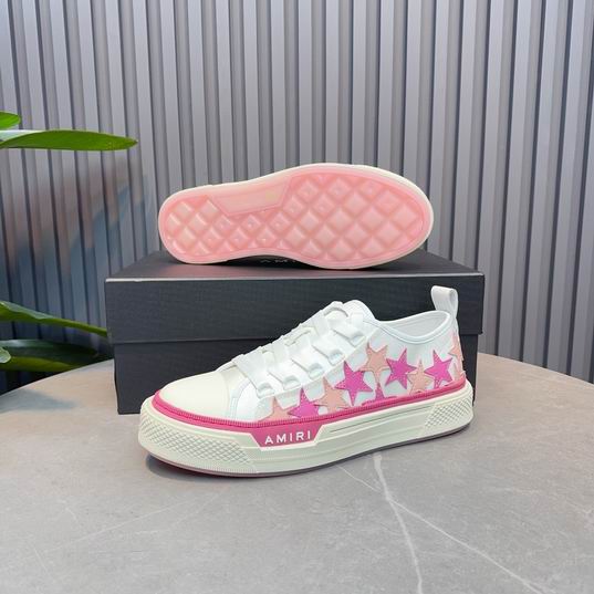 AMIRI White & Pink Star Low-Top Sneakers