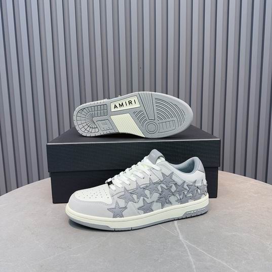 AMIRI White & Gray Star Low-Top Sneakers