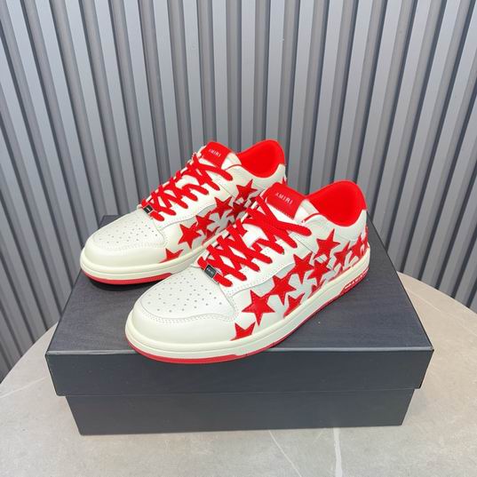 AMIRI White & Red Star Low-Top Sneakers