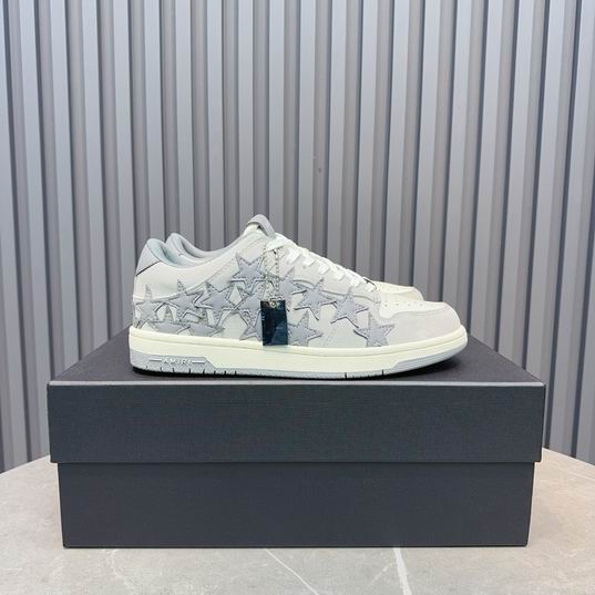AMIRI White & Gray Star Low-Top Sneakers