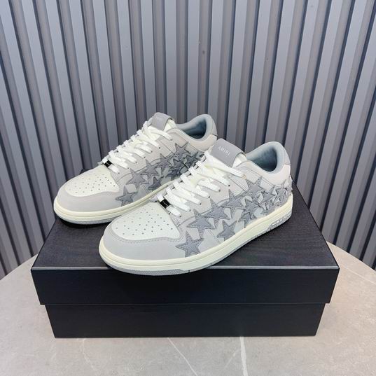 AMIRI White & Gray Star Low-Top Sneakers