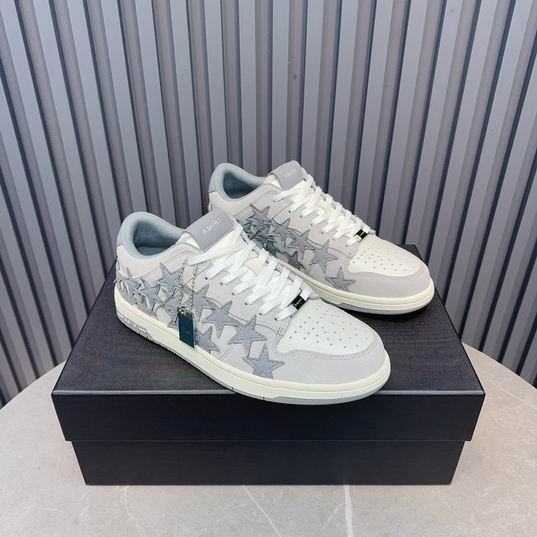 AMIRI White & Gray Star Low-Top Sneakers