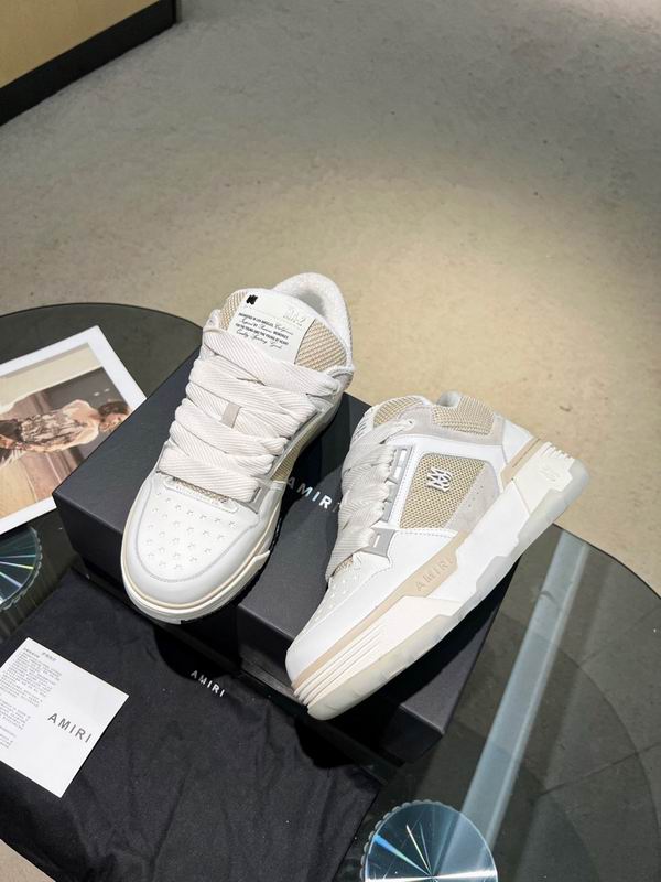 AMIRI White & Champagne Mesh Low-Top Sneakers
