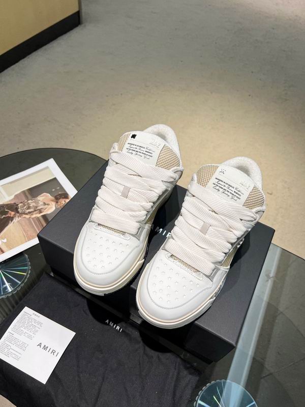 AMIRI White & Champagne Mesh Low-Top Sneakers