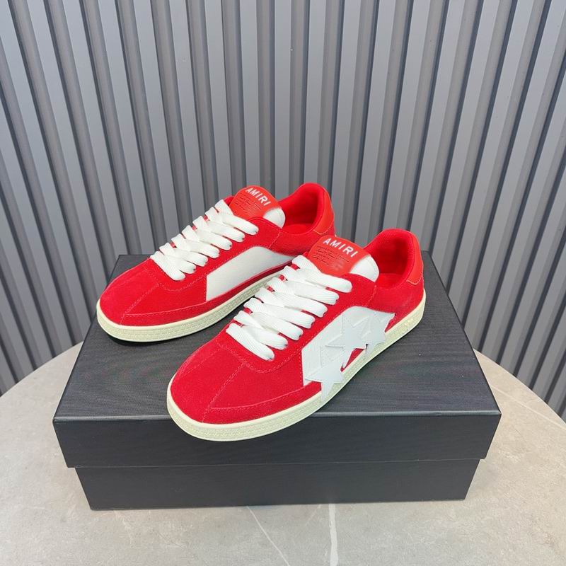 AMIRI Red & White Star Low-Top Sneakers
