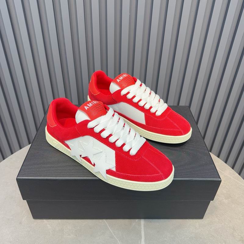 AMIRI Red & White Star Low-Top Sneakers