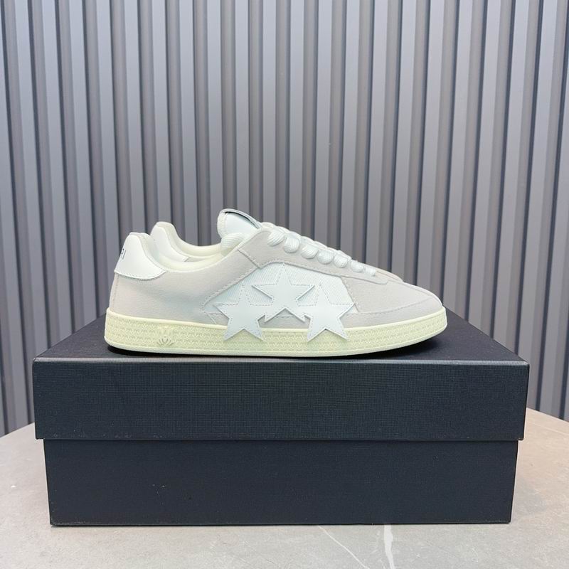 AMIRI Light Gray & White Star Low-Top Sneakers