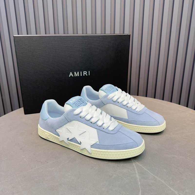 AMIRI Light Blue & White Star Low-Top Sneakers
