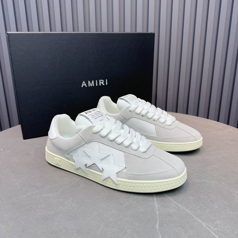 AMIRI Light Gray & White Star Low-Top Sneakers