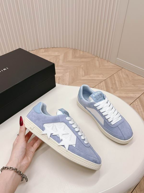 AMIRI Light Blue & White Star Low-Top Sneakers