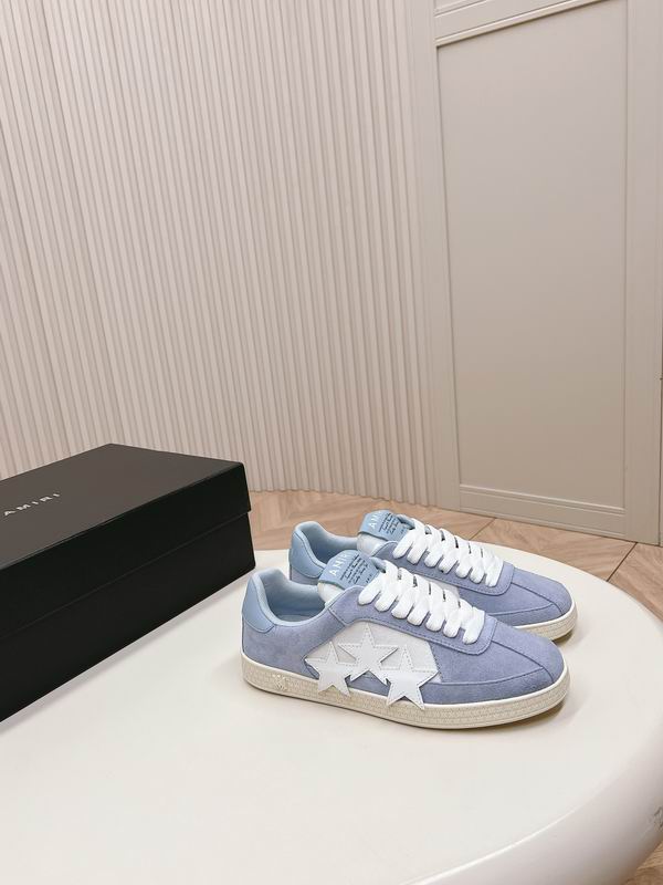 AMIRI Light Blue & White Star Low-Top Sneakers