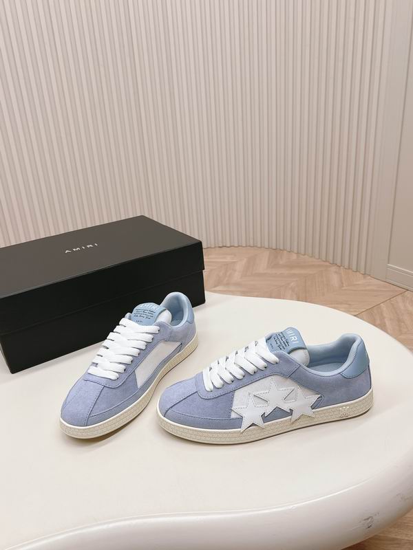 AMIRI Light Blue & White Star Low-Top Sneakers