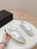 AMIRI Light Gray & White Star Low-Top Sneakers