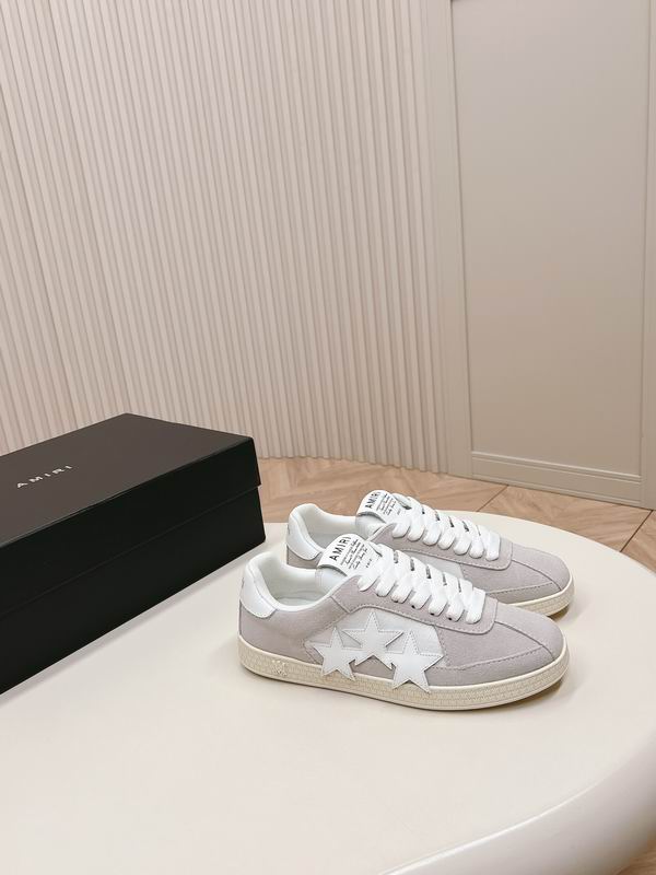 AMIRI Light Gray & White Star Low-Top Sneakers
