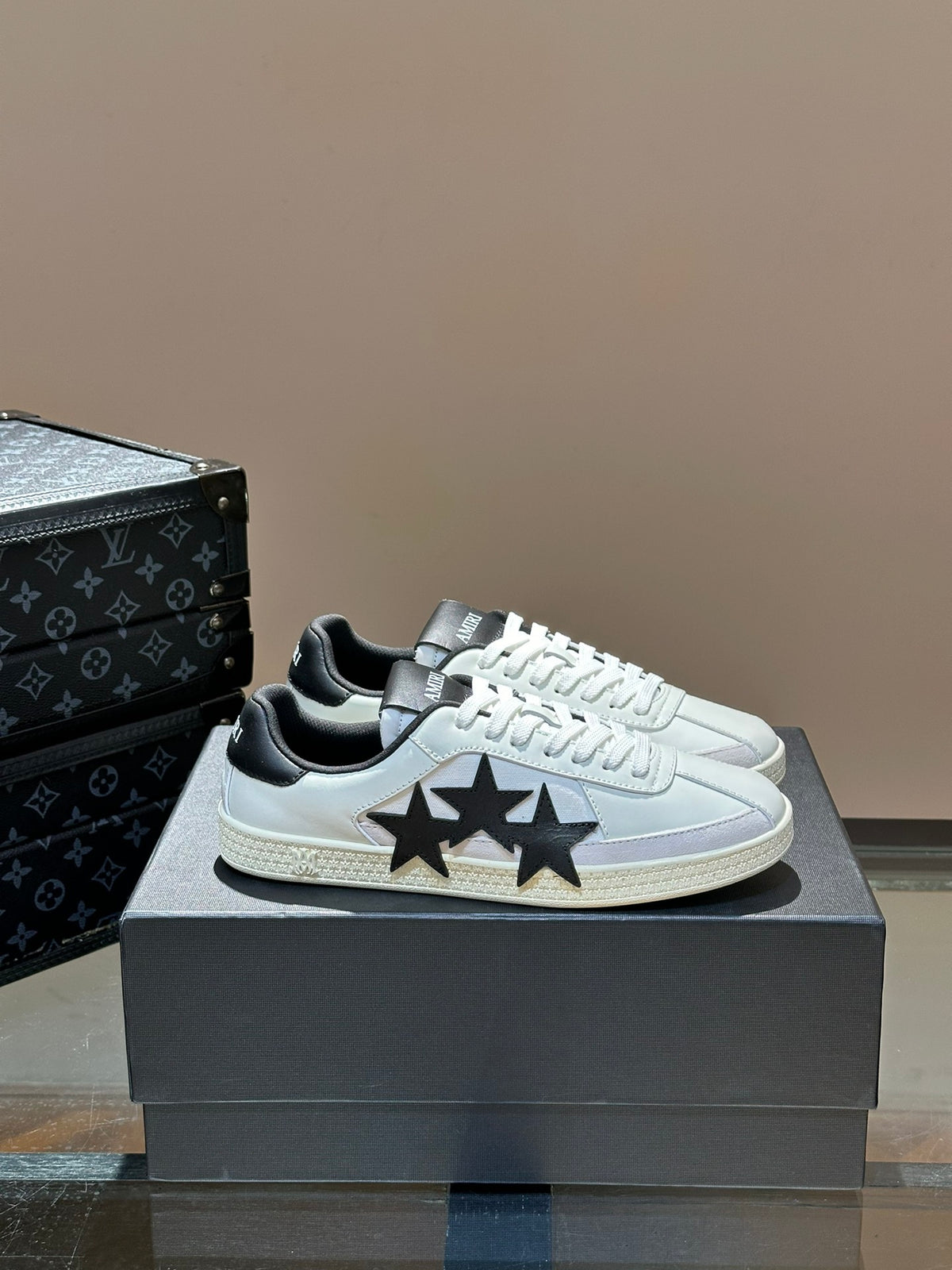 AMIRI White & Black Triple-Star Low-Top Sneakers