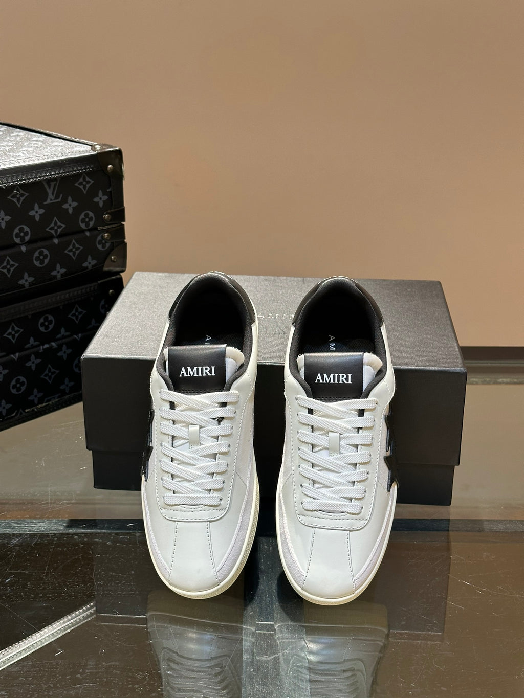 AMIRI White & Black Triple-Star Low-Top Sneakers