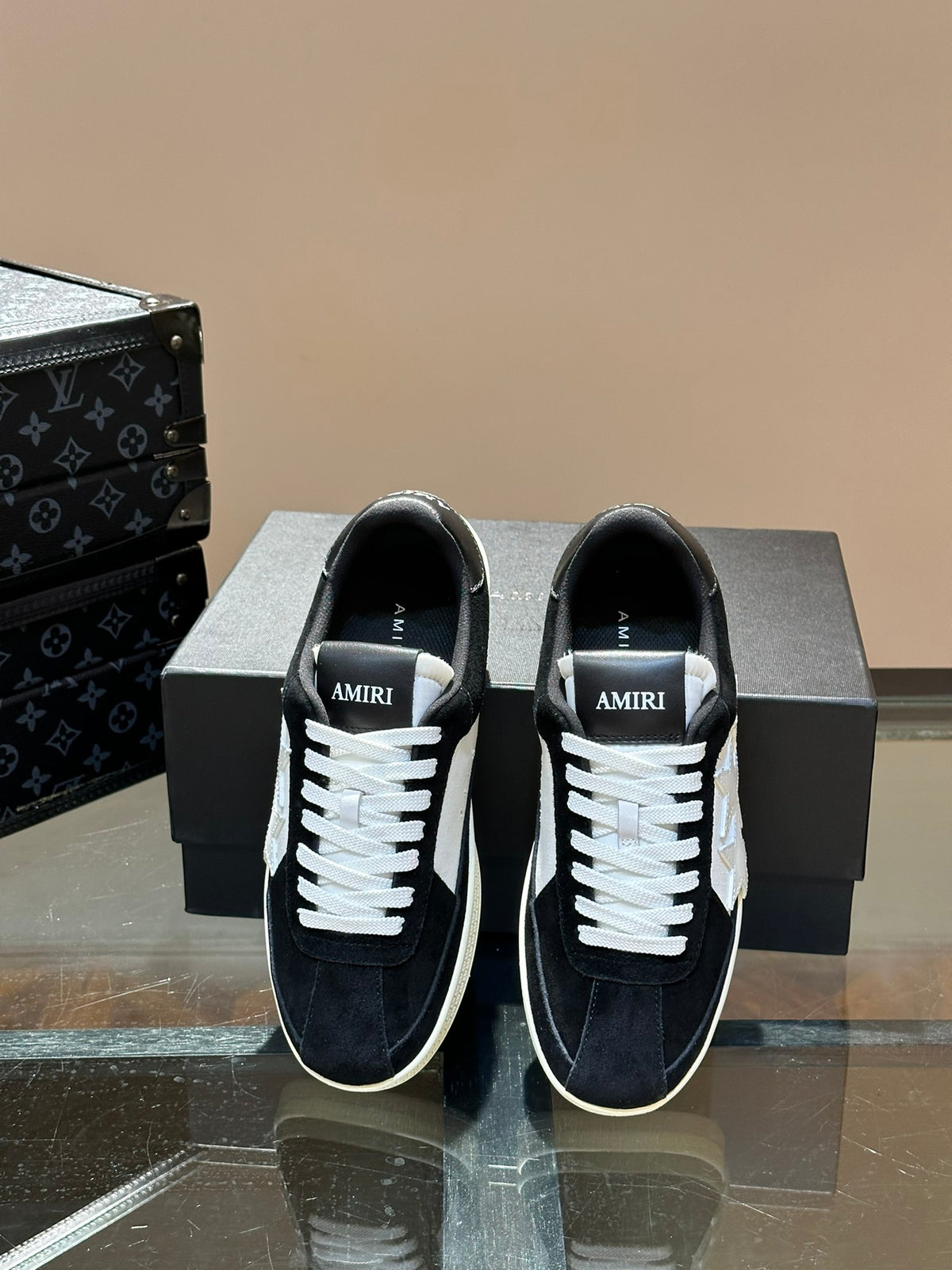 AMIRI Black & White Triple-Star Low-Top Sneakers