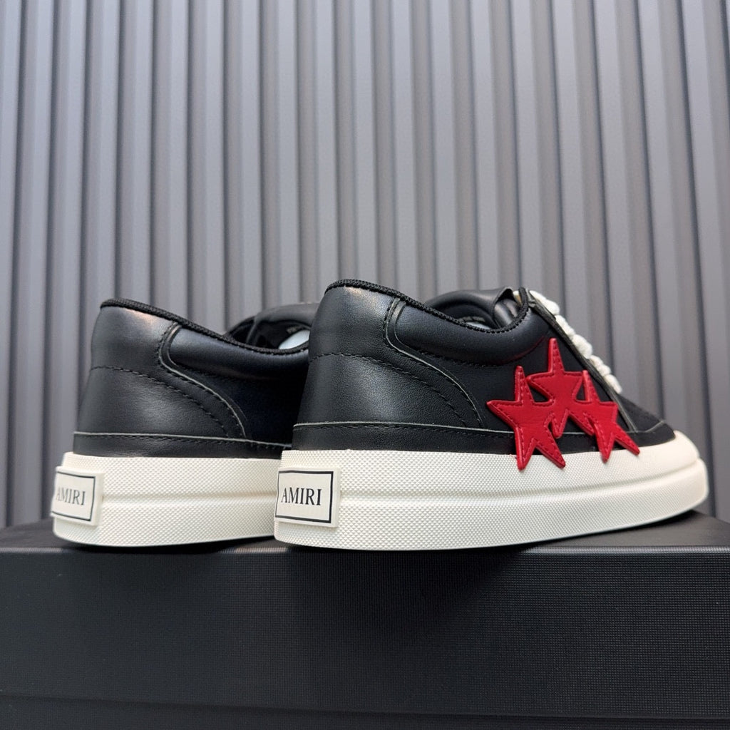 AMIRI Black & Red Triple-Star Low-Top Sneakers