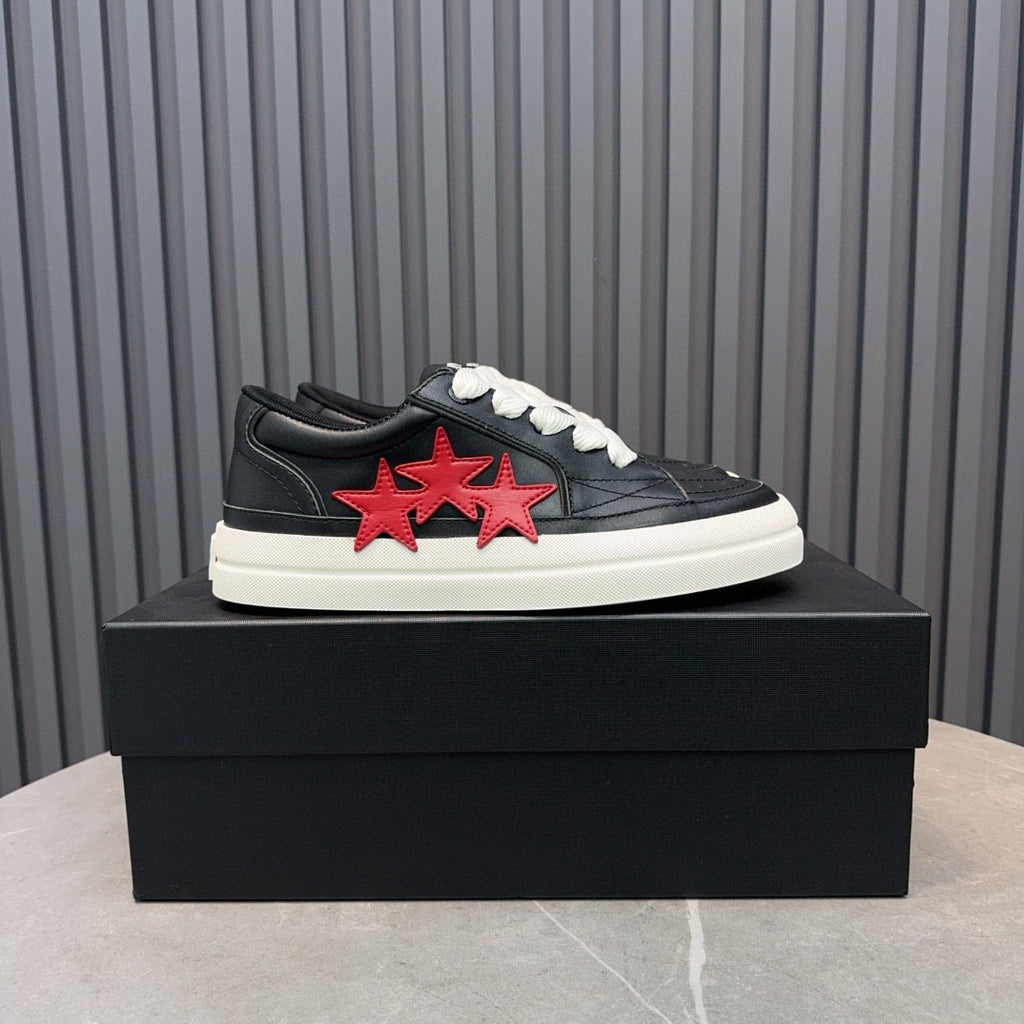 AMIRI Black & Red Triple-Star Low-Top Sneakers