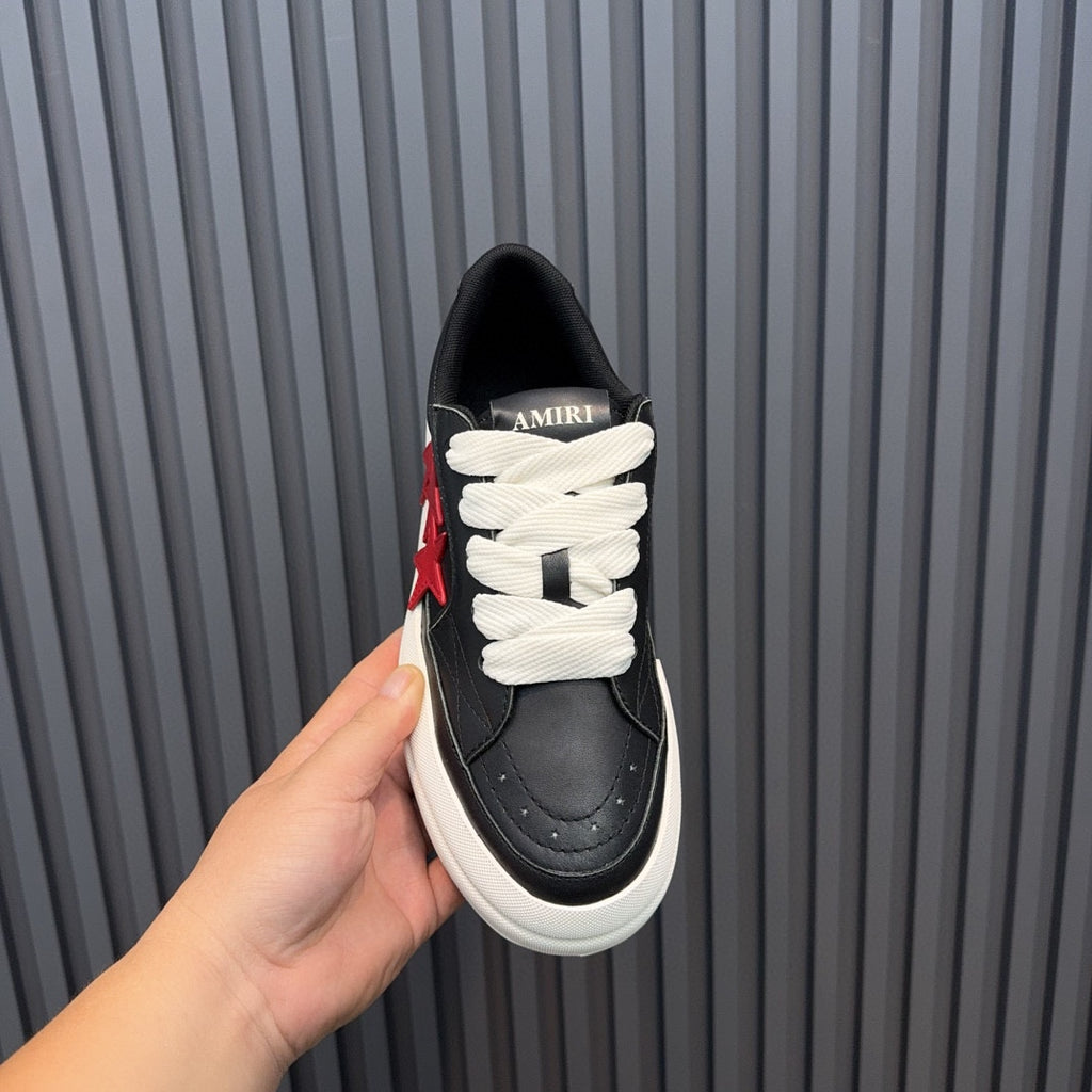 AMIRI Black & Red Triple-Star Low-Top Sneakers
