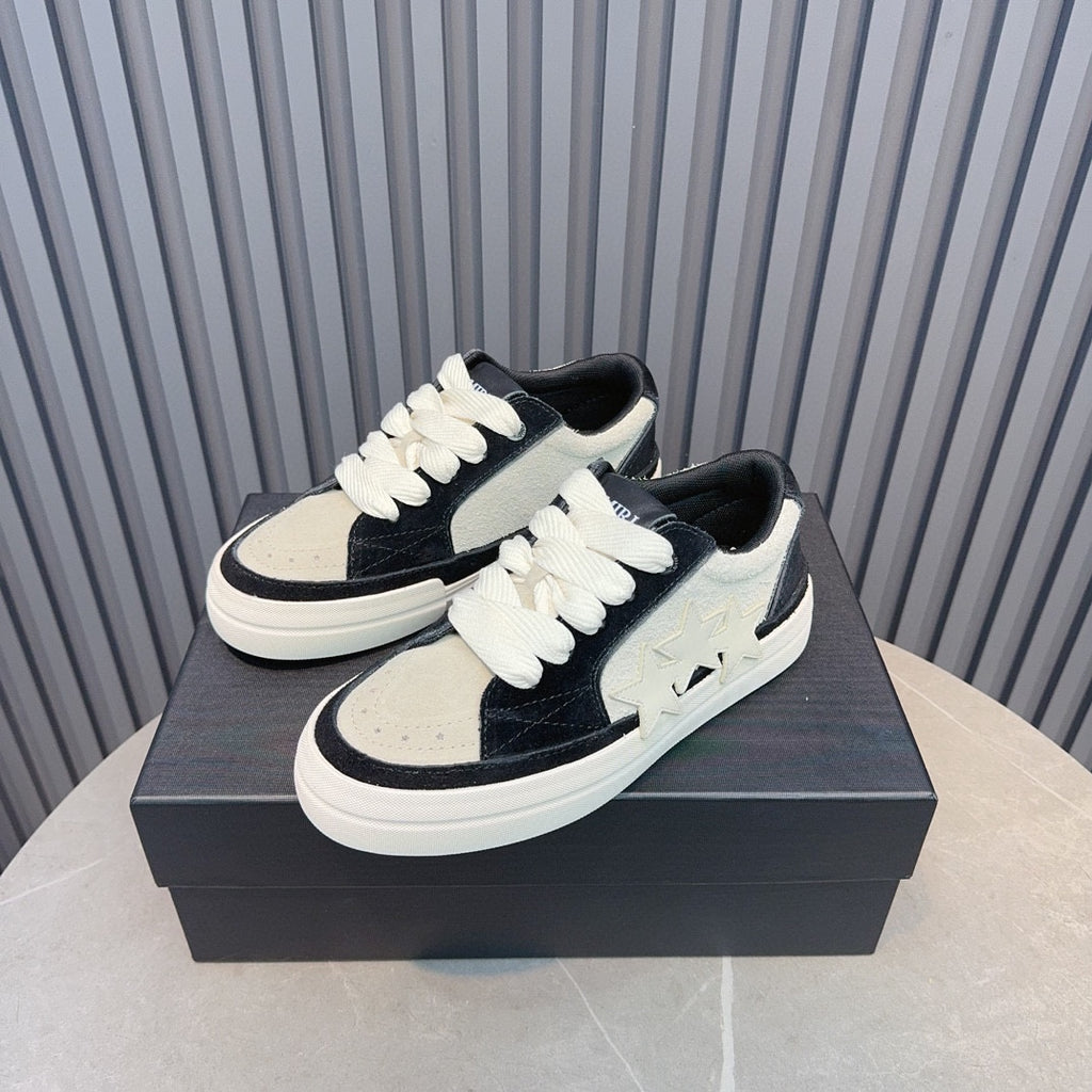 AMIRI Black & Cream Triple-Star Low-Top Sneakers