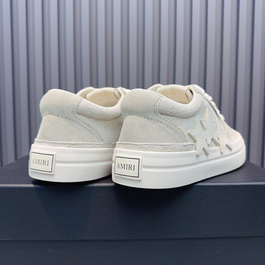 AMIRI Cream & White Triple-Star Low-Top Sneakers
