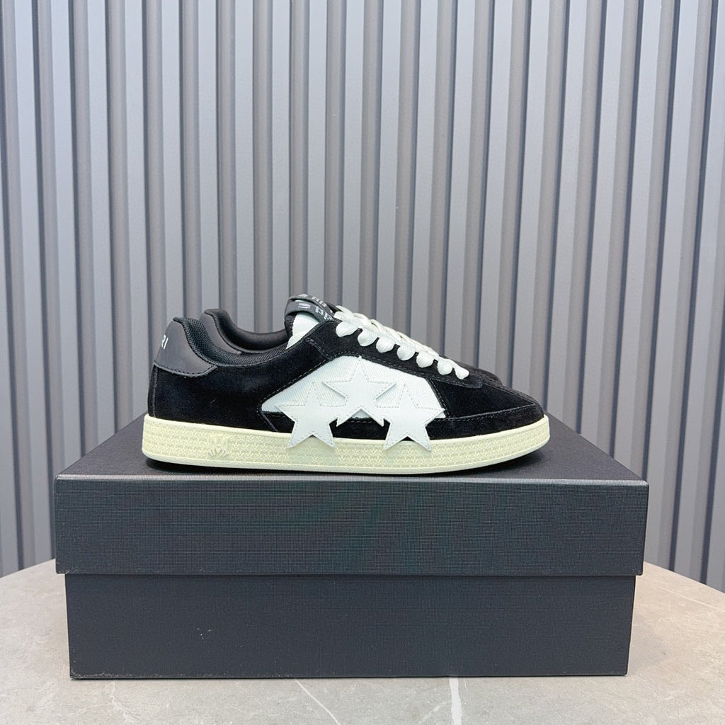 AMIRI Black & White Triple-Star Low-Top Sneakers