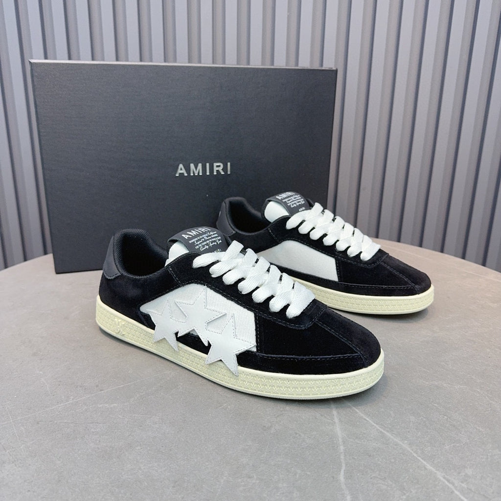 AMIRI Black & White Triple-Star Low-Top Sneakers