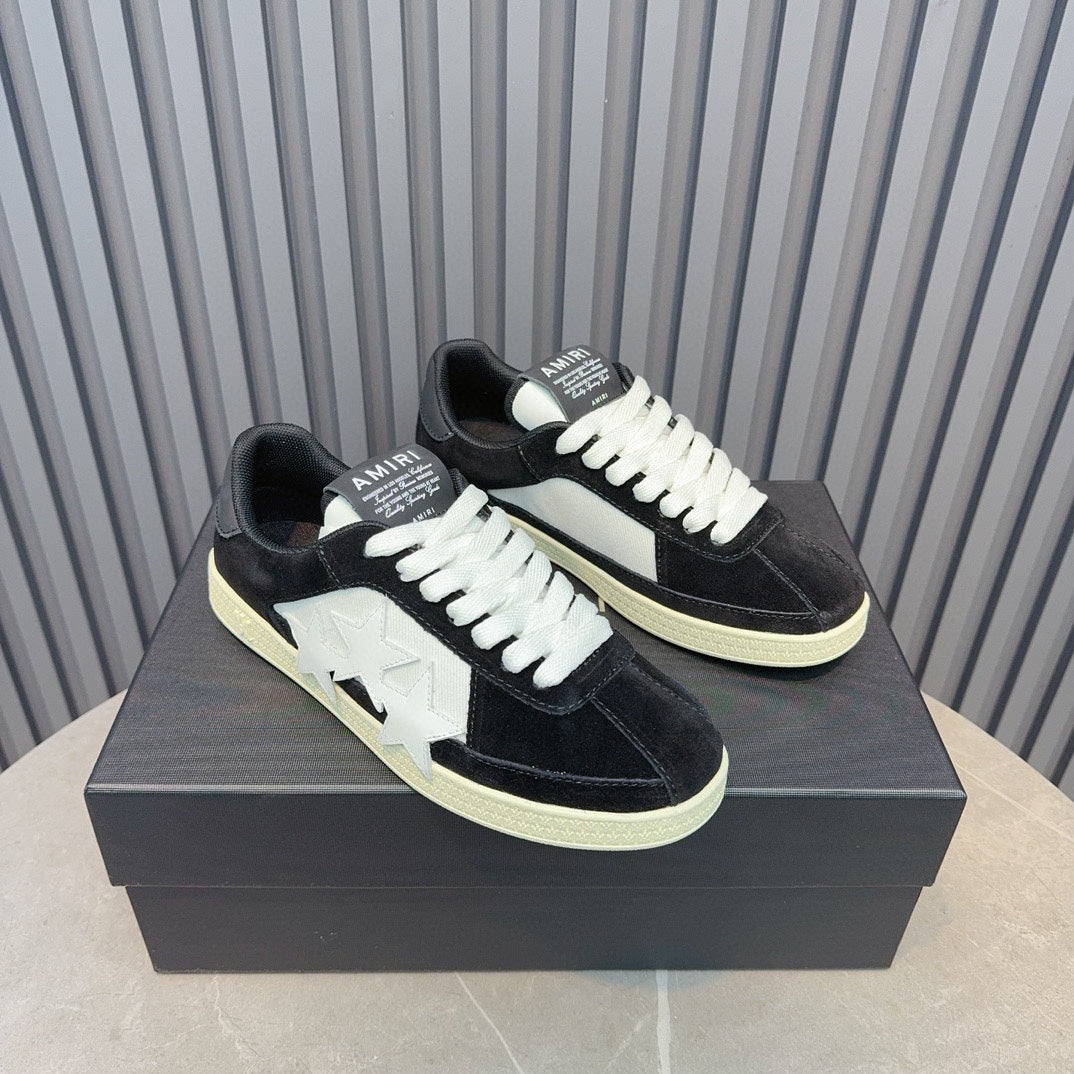 AMIRI Black & White Triple-Star Low-Top Sneakers