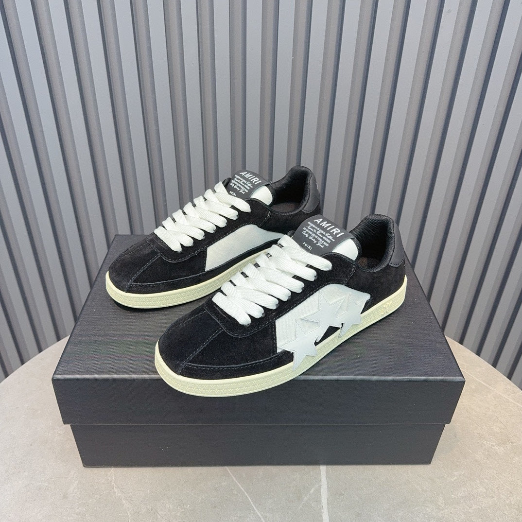 AMIRI Black & White Triple-Star Low-Top Sneakers