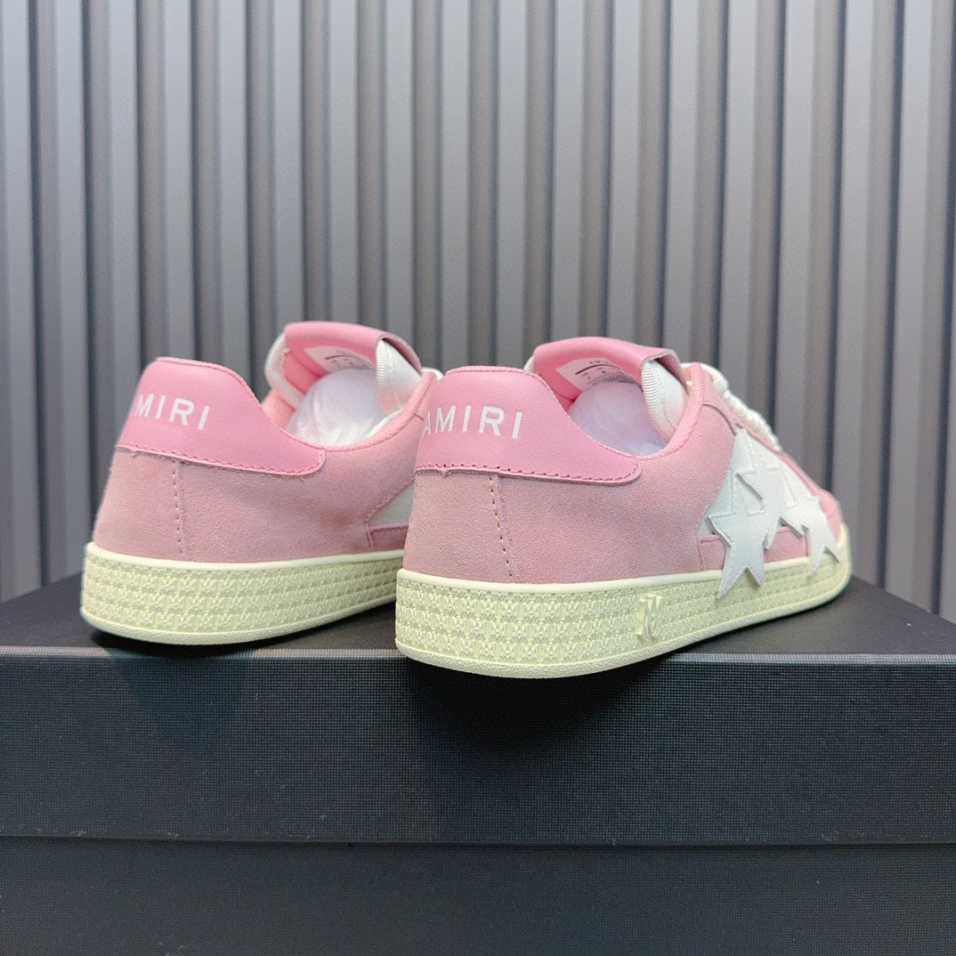 AMIRI Pink & White Triple-Star Low-Top Sneakers