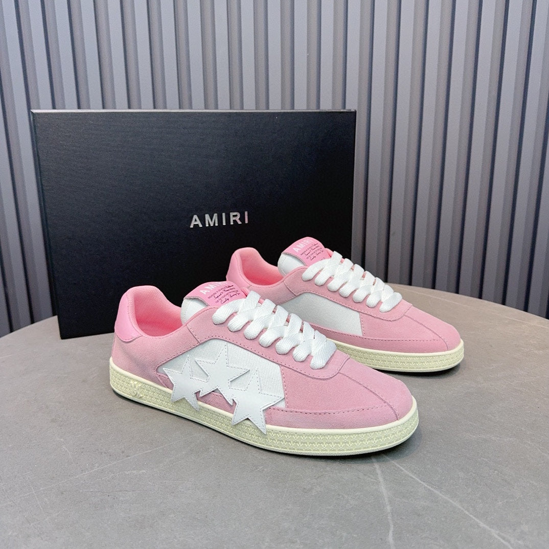 AMIRI Pink & White Triple-Star Low-Top Sneakers